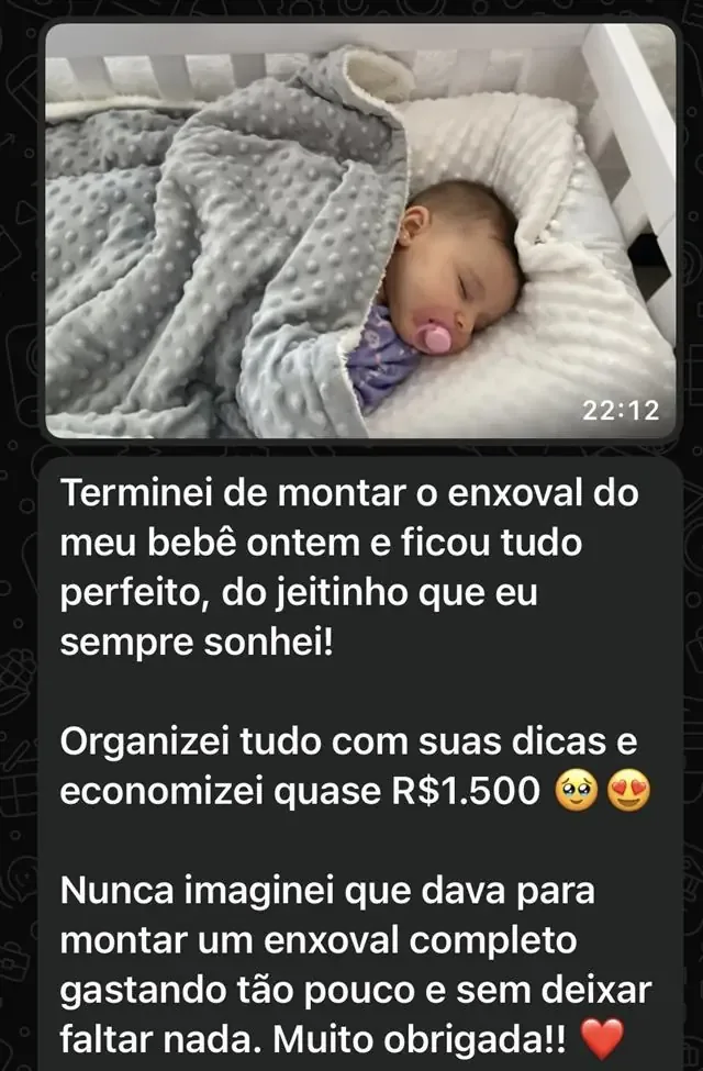 Print de mensagem de uma mãe que usou a lista